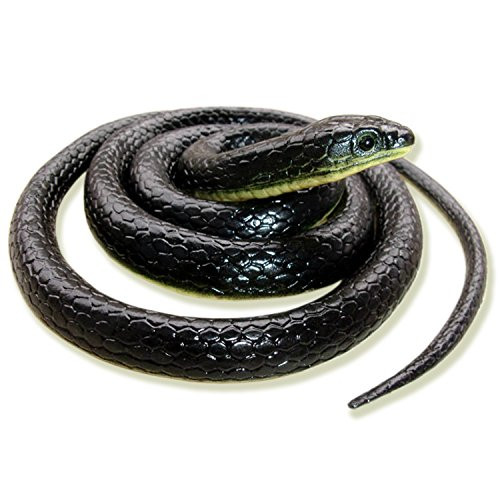 Homdipoo Realistic Fake Rubber Toy Snake Black Fake Snakes That Look Real Prank Stuff Cobra Snake 49 Inch Long