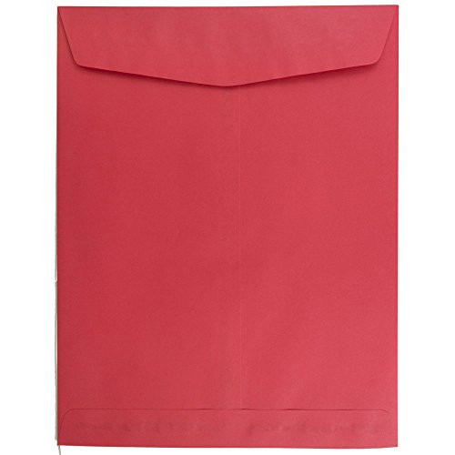 JAM PAPER 10 x 13 Open End Catalog Colored Envelopes - Red Recycled - 25/Pack
