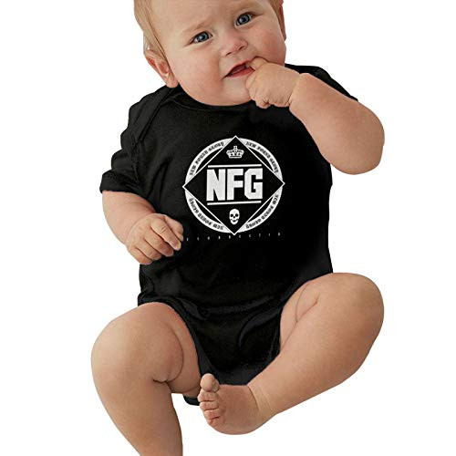 Hexu Wuzhen New Found Glory Logo Baby Short-Sleeved Bodysuit Black 0-3 Months
