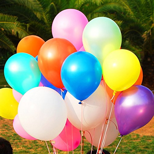 12 inches Assorted Color Party Balloons (100Pcs) Premium Quality Balloons for Birthdays and Events
