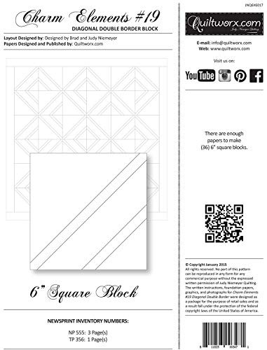 Charm Elements 19 - Diagonal Double Border Block Foundation Paper by Judy Niemeyer