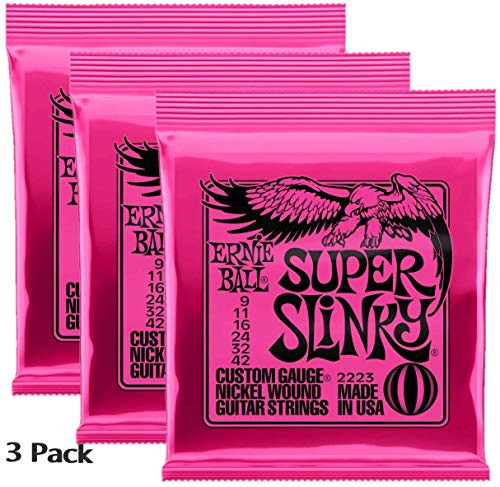 Ernie Ball 2223 Nickel Super Slinky Custom Gauge Electric Guitar Strings Regular - 3 Pack Ernie Ball 2223 Nickel Super Slinky Custom Gauge Electric Guitar Strings Regular - 3 Pack
