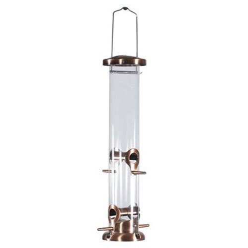 Woodlink NATUBE6 Audubon 4 Port Mixed Seed Tube Feeder  Brushed Copper