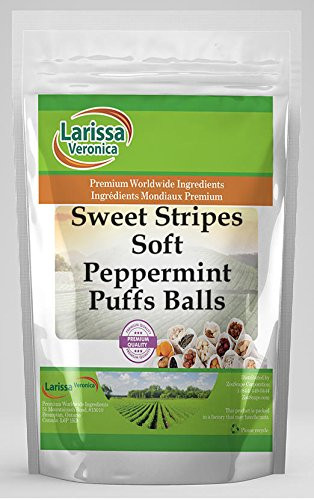 Sweet Stripes Soft Peppermint Puffs Balls  8 oz  ZIN  525438  - 3 Pack