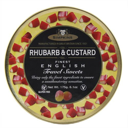 Simpkins Sugar  and  Gluten Free Rhubarb  and  Custard Travel Sweets x 3 by Simpkins