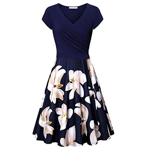 KYLEON Womens Casual Dress V Neck A Line Cap Sleeve Elegant Mini Tunic Dress Summer Floral Print Short Sundress KYLEON Womens Casual Dress V Neck A Line Cap Sleeve Elegant Mini Tunic Dress Summer Floral Print Short Sundress
