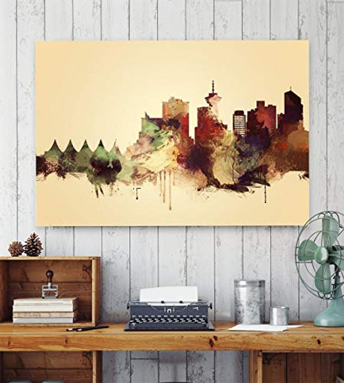 Vancouver  Vancouver wall art  print  Poster  watercolor print  Canada cityscape  Travel  City print  Wall Decor  Home Decor  Gift. Unframed print.