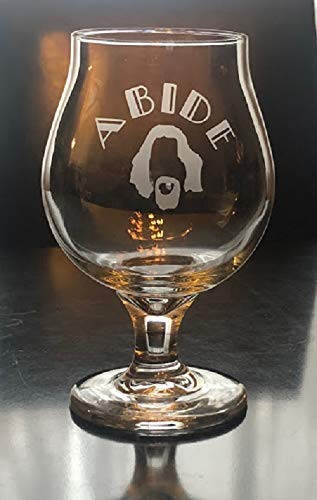 Big Lebowski Abide Belgian Ale Glass - The Dude - -16oz Beer Glass - Lebowski- Barware -