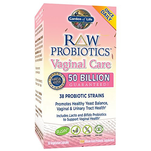 Garden of Life - RAW Probiotics Women s Vaginal Care - Acidophilus Probiotic Promotes Yeast Balance  Vaginal and Urinary Tract Health - Gluten  Soy  GMO-Free - 30 Vegetarian Capsules  Shipped Cold