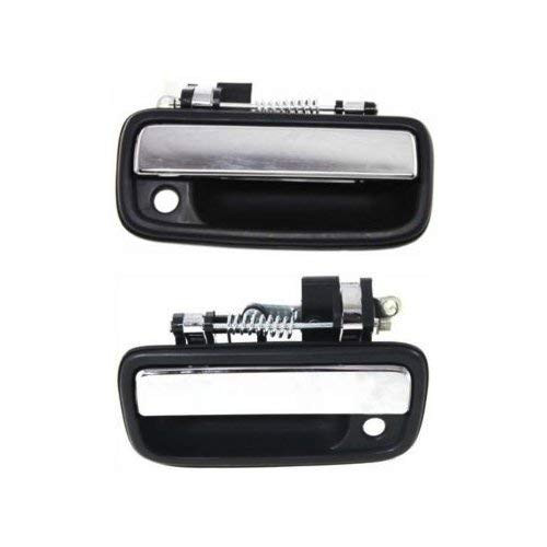 Exterior Door Handles for TACOMA 95-04 Set of 2 Front Left and Right Side Plastic Black bezel W chrome lever W Keyhole