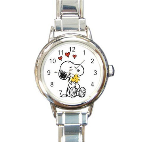 Snoopy Loving Round Italian Charm Watch Snoopy Loving Round Italian Charm Watch