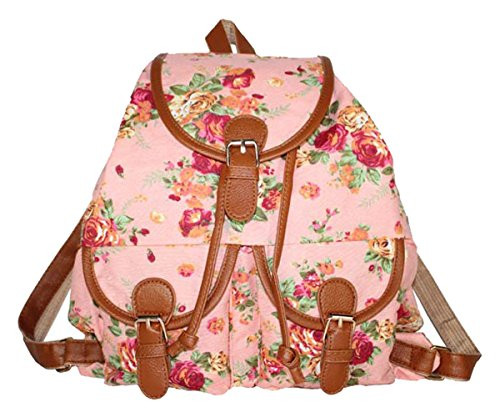 Yonger Vintage Floral Pattern Canvas Travel Rucksack Hobo Satchel Book Bag Backpack Schoolbag Woman