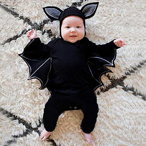 BXzhiri Toddler Romper - Long Sleeve Newborn Baby Boys Girls Halloween Cosplay Costume Romper Hat Outfits Set