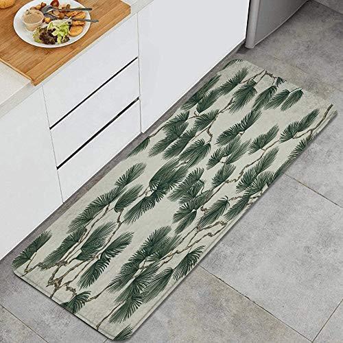 VAMIX Pine forestleaves Wallpaper -  Anti Fatigue Kitchen Mat Comfort Floor Mats Non-Slip Oil Stain Resistant Easy to Clean Kitchen Rug for Domestic or Kitchen VAMIX Pine forestleaves Wallpaper -  Anti Fatigue Kitchen Mat Comfort Floor Mats Non-Slip Oil Stain Resistant Easy to Clean Kitchen Rug for Domestic or Kitchen
