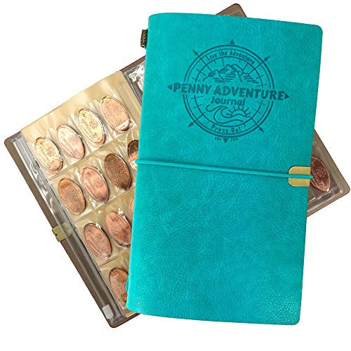 The Penny Journal by Pennybandz Holds 146 Coins The Ultimate Souvenir Penny Collecting Book for Your Coin Collection Holds 128 Pressed Pennies and 18 Pressed Quarters or Nickels