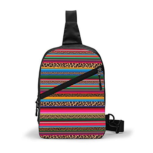 Colorful Mexico Serape Sling Bag Crossbody Shoulder Chest Outdoor Hiking Travel Personal Pocket Bag for Women Men Water Resistance