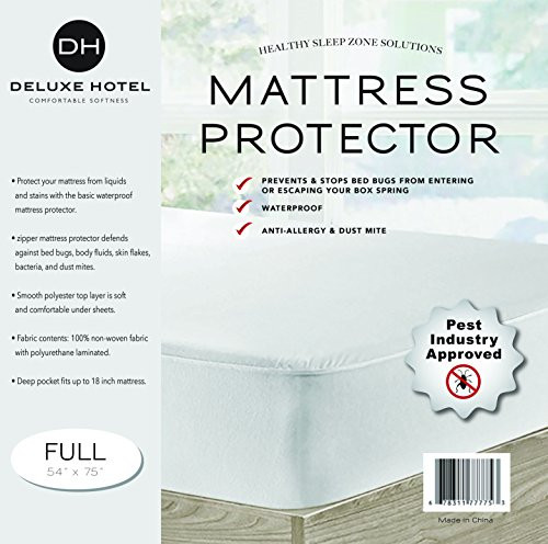 Deluxe Bed Bug Blocker Zippered Waterproof Mattress Encasement - 10 Year Warranty!  Full