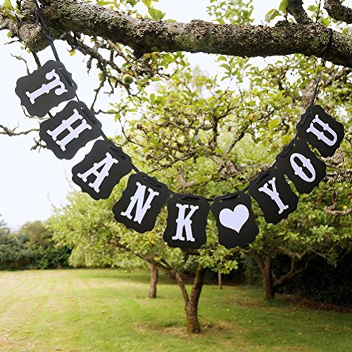 Pixnor Rectangle Chic Thank You Wedding Bunting Banner Photo Booth Garland Props Anniversary Bridal Party Decoration