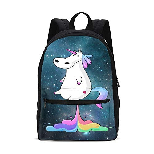 KiuLoam Funny Galaxy Unicorn Kids School Backpack 17 Inch BookBag Teens Shoulder Travel Bag Rucksack for Boys Girls Back to School