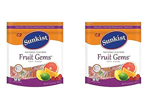 Sunkist Fruit Gems Soft Candy  Assorted Natural Flavors  2-lb Set of 2
