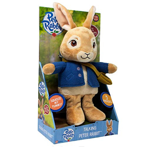Beatrix Potter Official Peter Rabbit Movie Talking Peter Plush Soft Toy with 5 Phrases - Boxed