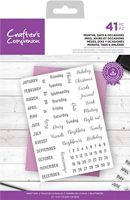 Crafters Companion CC-STP-MDAO Ultimate Organiser Photopolymer Stamp-Months Days and Occasions One Size Clear Crafters Companion CC-STP-MDAO Ultimate Organiser Photopolymer Stamp-Months Days and Occasions One Size Clear