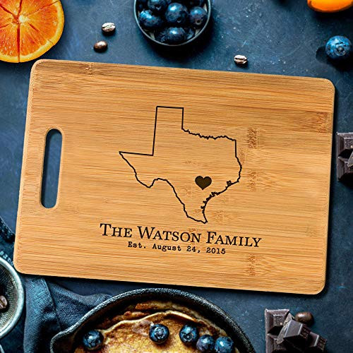 Personalized Cutting Board Engraved Chopping Board Handle State