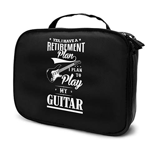 YES  I DO Have A Retirement Plan I Plan to Play My Guitar Cosmetic Bag Portable Makeup Pouch Travel Hanging Organizer Bag for Women Girls