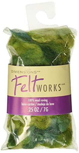Dimensions Feltworks Roving-Variegated Olive Curly
