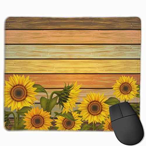 Personalized Mouse pad Gaming Mouse pad Best Mouse pad Ergonomic Mouse pad-Sun Flower and Wooden Board