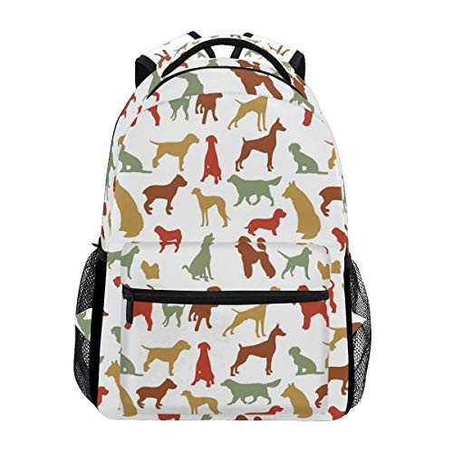 Brighter Dog Pattern Pug Backpack Students Shoulder Bags Travel Bag College School Backpacks