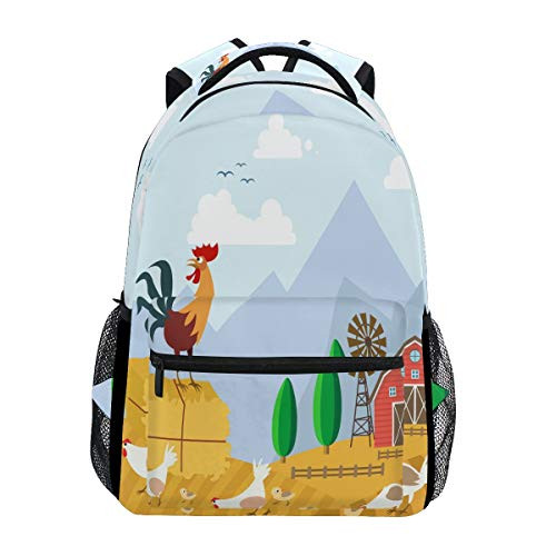 Brighter Chickens In Farm Backpack Students Shoulder Bags Travel Bag College School Backpacks
