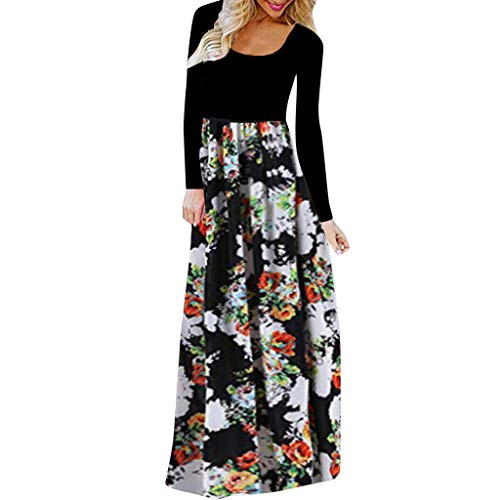 KYLEON Women s Long Sleeve Floral Printed Maxi Dress Boho Loose Tunics Long Sundress Casual Elegant Summer Beach Dress KYLEON Women s Long Sleeve Floral Printed Maxi Dress Boho Loose Tunics Long Sundress Casual Elegant Summer Beach Dress