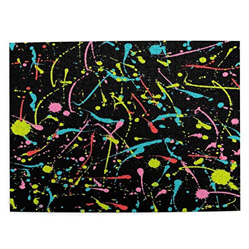 Lidanie 500 Pieces Art Picture Wooden Jigsaw Puzzle Neon Splatter Jigsaw Puzzles for Adults Teens Funny Family Game Hanging Home Decoration Lidanie 500 Pieces Art Picture Wooden Jigsaw Puzzle Neon Splatter Jigsaw Puzzles for Adults Teens Funny Family Game Hanging Home Decoration