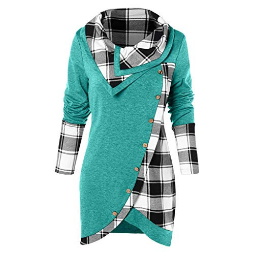 womens sweaters pullover chunky Eashery Women s Sweaters Casual Long Sleeve Crewneck Color Block Patchwork Pullover Knit Sweater Tops Green