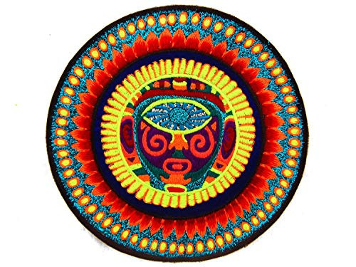ImZauberwald Sun Ra ~7 inch handmade allseeing eye mandala UV application patch