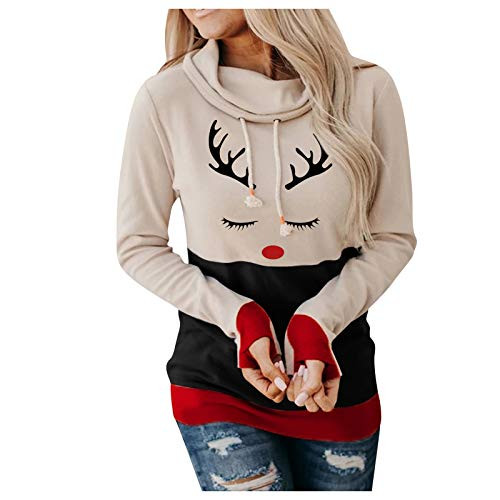 Long Sleeve Shirts for Women Cotton Fashion Women s Pullover Long Sleeve Casual Sweatshirt Christmas Printed Loose Fit Color Block Crew Neck Cute Blouse Top