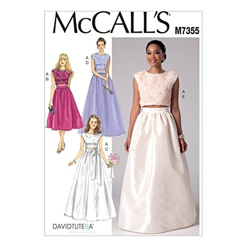 McCall's Patterns M7355 Misses' Crop Top and Gathered Skirts, Size A5 (6-8-10-12-14)