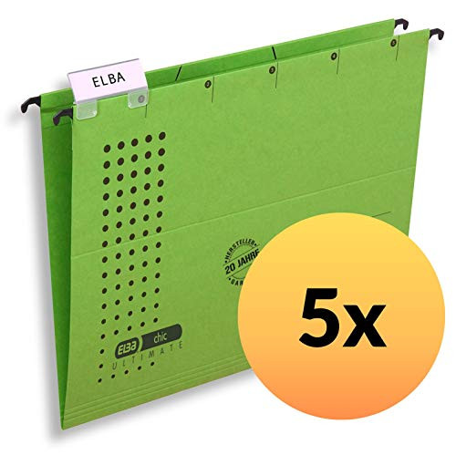 Elba Ultimate 100560142 Suspension Files Opens on Side Pack of 5 Green