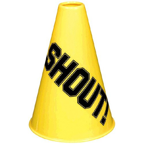 Amscan Plastic Megaphones Sports Party Noisemakers Favours, Yellow, 8" x 6".