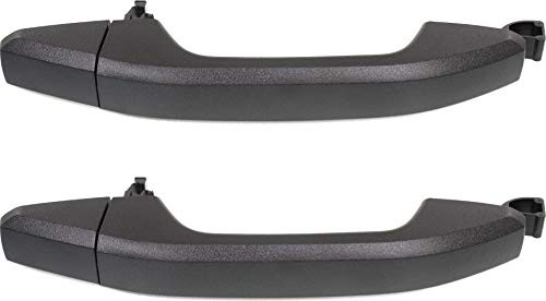 Exterior Door Handle Set of 2 Compatible with CHEVROLET SILVERADO Sierra 1500 2014-2017 Suburban Tahoe 2015-2018 Rear Door Handle Right Side and Left Side Outside Txtrd Black Handle plusCover