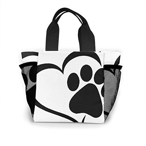 Vbcdgfg Tote Lunch Bag Pawprint Print Large Cooler Bag Container Thermal Cooler Pack Picnic Bag for Women and Men Travel Office Beach