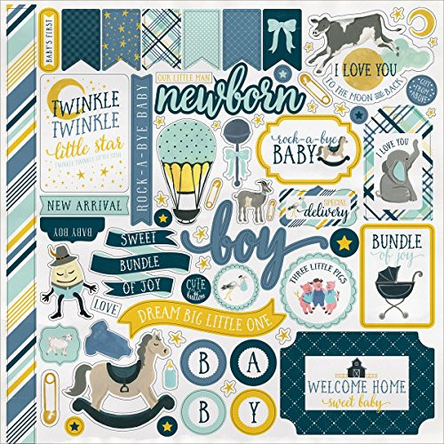 Carta Bella Rock-A-Bye Baby Boy Sticker Sheet