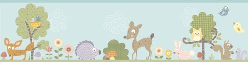 RoomMates RMK1420BCS Woodland Animals Peel & Stick Wall Border