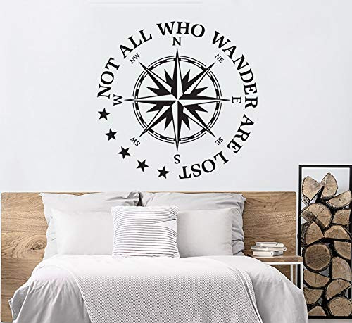 Not All Who Wander Are Lost Wall Decal. Wanderlust Vinyl Stickers. Compass Wall Decor. Adventure Bedroom Decor N31 Not All Who Wander Are Lost Wall Decal. Wanderlust Vinyl Stickers. Compass Wall Decor. Adventure Bedroom Decor N31