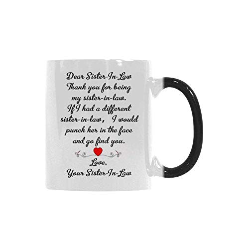 WECE Surprise Gift Color Changing Coffee Mug Dear Sister-In-Law.Love Your Sister-In-Law Mug Funny Magic Heat Morphing Cup -11 ounce