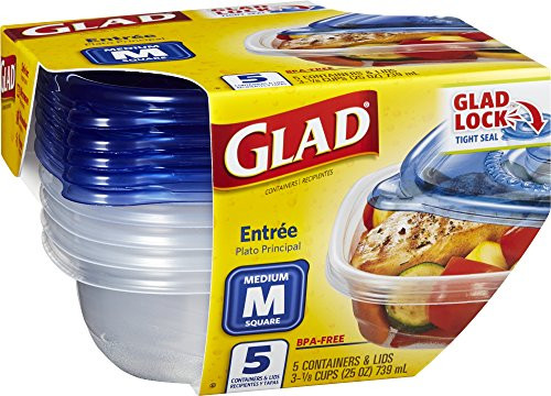GladWare Entree Containers with Lids, 5-Containers