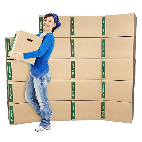Medium Moving Boxes with Handles Pack of 20  18 inchx14 inchx12 inch  Cheap Cheap Moving Boxes