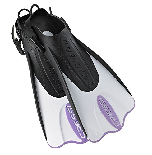 Cressi Palau Light Weight Travel Snorkeling Swim Fins  Lilac White  Small Medium