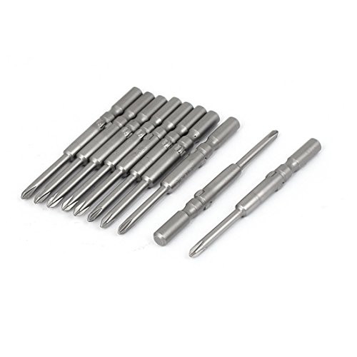 uxcell 3mm PH0 Head 5mm Round Shank Magnetic Phillips Screwdriver Bit 10pcs